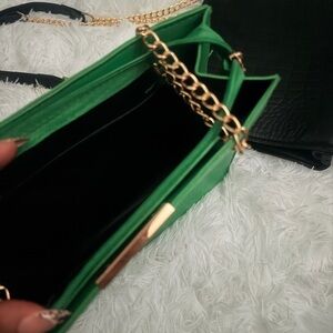 Green Women's Shoulder Bag & Black Shoulder Bag